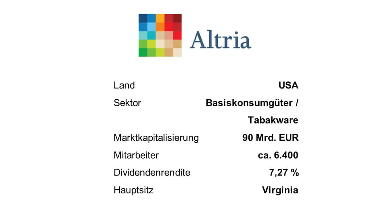 Altria Unternehmensprofil Aktienanalyse