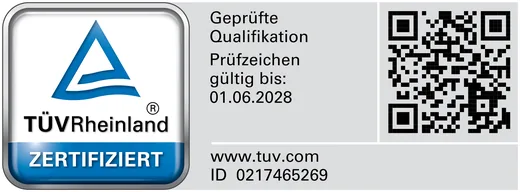 TÜV Rheinland zertifiziert