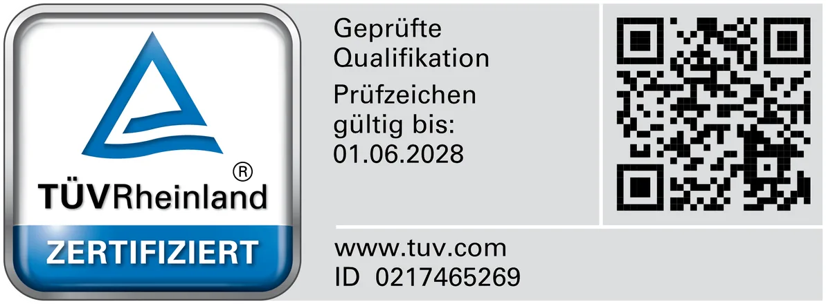 TÜV Rheinland geprüfte Qualifikation