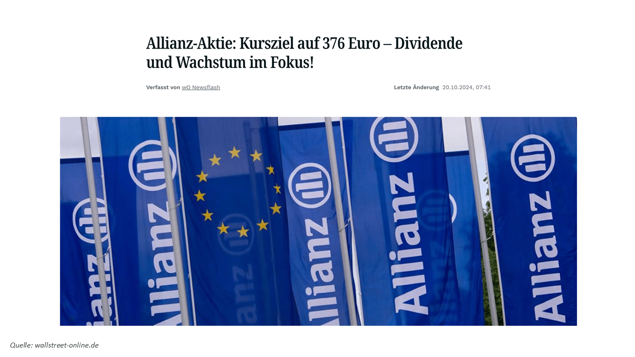 Allianz Kursziel 376 €