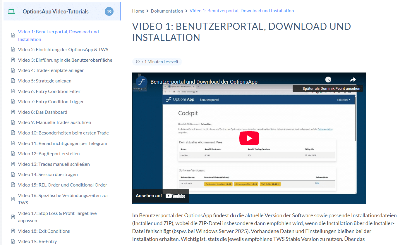 OptionsApp Lernvideos