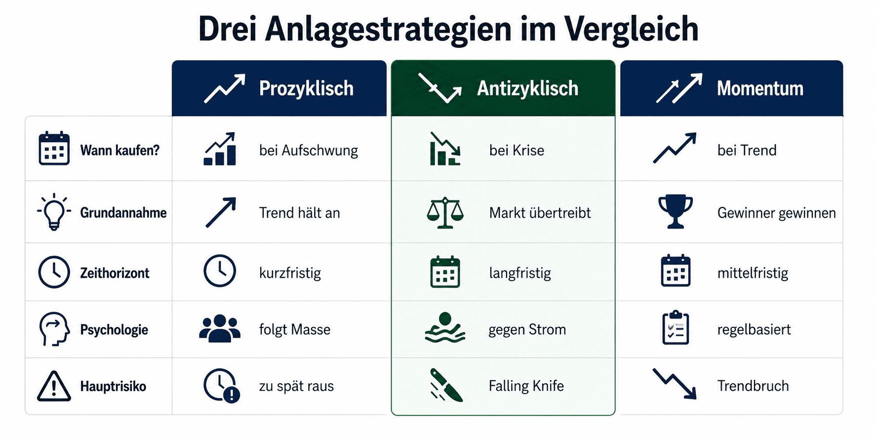 Antizyklisches Investieren Vergleich