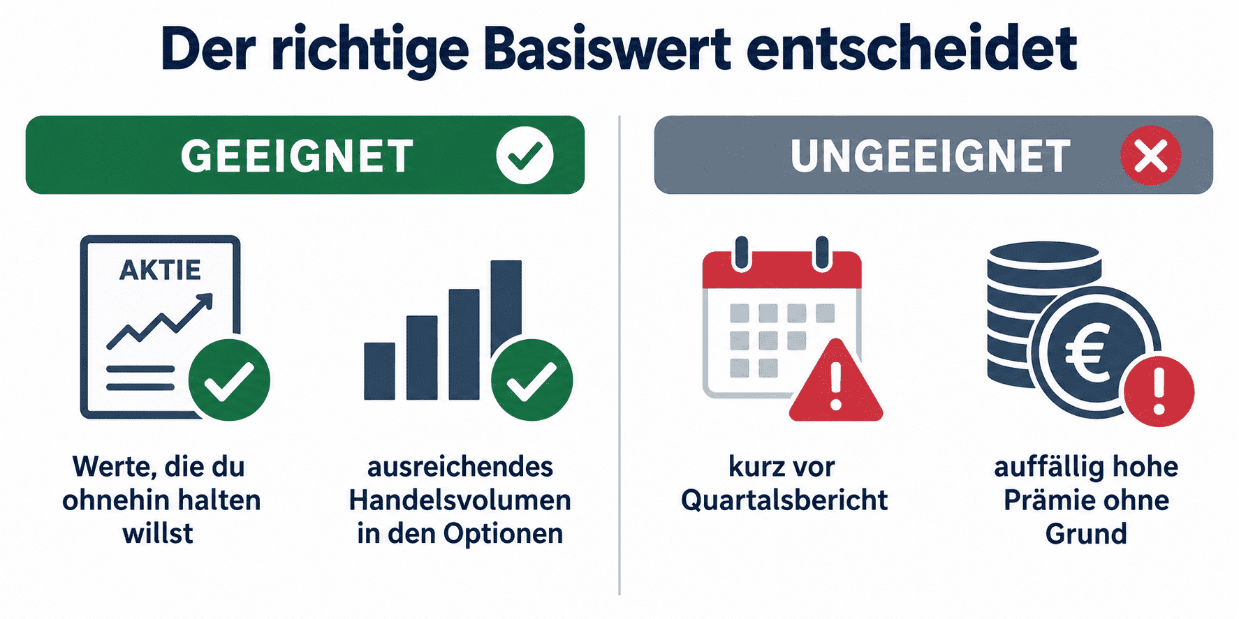 Covered Call geeignete Werte